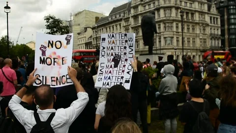 Editorial, Black Liver Matter protest in Central London, June 2020, Westminster Stock Footage 133201735