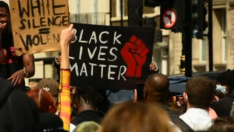 Editorial, Black Liver Matter protest in Central London, June 2020, Westminster Stock Footage 133201760
