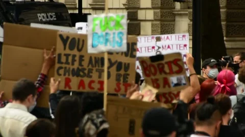 Editorial, Black Liver Matter protest in Central London, June 2020, Westminster Stock Footage 133201859
