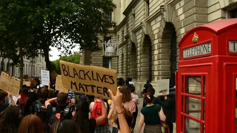 Editorial, Black Liver Matter protest in Central London, June 2020, Westminster Video stock 133201901