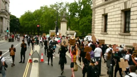 Editorial, Black Liver Matter protest in Central London, June 2020, Westminster Stock Footage 133201917