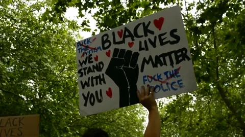 Editorial, Black Liver Matter protest in Central London, June 2020, Hyde Park Stock Footage 133201969