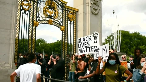 Editorial, Black Liver Matter protest in London, June 2020, Buckingham Palace Stock Footage 133202021
