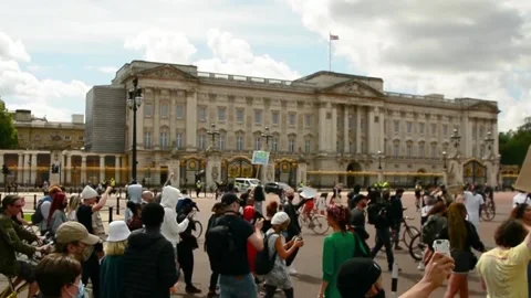 Editorial, Black Liver Matter protest in London, June 2020, Buckingham Palace Stock Footage 133202106