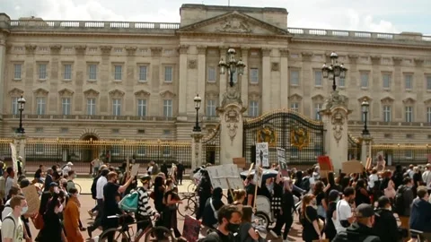 Editorial, Black Liver Matter protest in London, June 2020, Buckingham Palace Stock Footage 133202144
