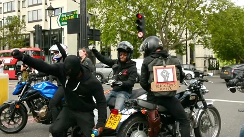 Editorial, Black Liver Matter protest in Central London, June 2020, Hyde Park Stock Footage 133202180