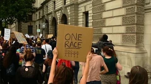 Editorial, Black Liver Matter protest in Central London, June 2020, Westminster Video stock 133202575
