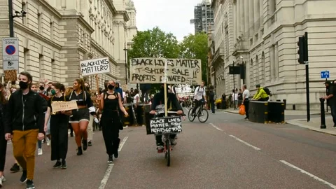 Editorial, Black Liver Matter protest in Central London, June 2020, Westminster Stock Footage 133202717