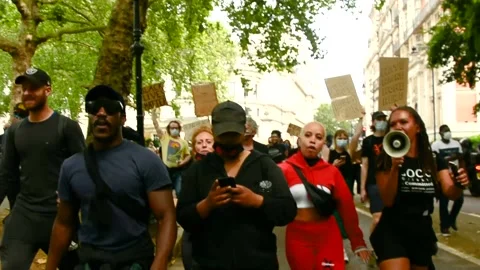 Editorial, Black Liver Matter protest in Central London, June 2020, Westminster Stock Footage 133202797