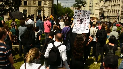 Editorial, Black Liver Matter protest in Central London, June 2020, Westminster Stock Footage 133202886