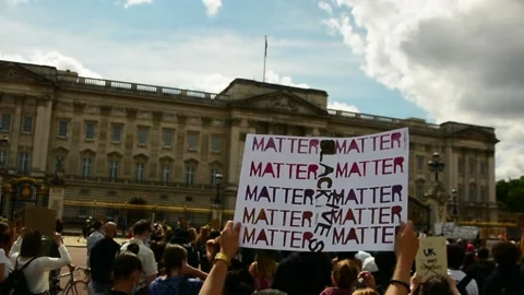 Editorial, Black Liver Matter protest in Central London, June 2020, Westminster Stock Footage 133203296