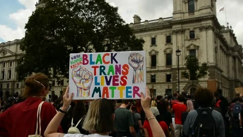 Editorial, Black Lives Matter protest in Central London, June 2020, Westminster Stock Footage 133201650