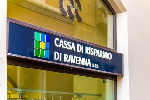 EDITORIAL, CASSA DI RISPARMIO DI RAVENNA Stock Photos