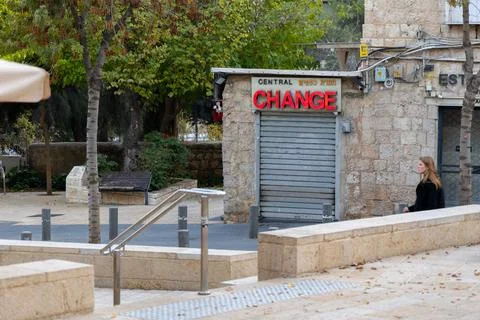 Editorial, Closed currency exchange in Jerusalem Photos