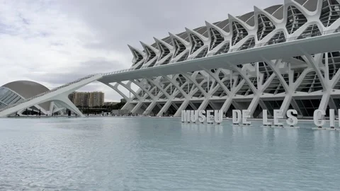 EDITORIAL: Constructions in City of Arts and Sciences in Valencia Stock Footage 255289161