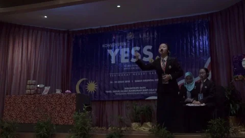 Editorial : Convention speaker Stock Footage 104016835