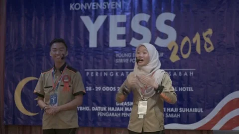 Editorial : Convention speaker Stock Footage 104016871