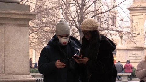 EDITORIAL -COVID 19 P.zza della Scala, Milano, Lombardia, Italy, Corona Virus Vidéo 125553451