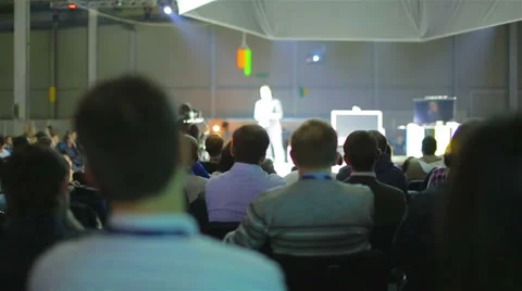 The editorial crowd at the exhibition - presentation, HD 1080p, with sound Stock Footage 39529901