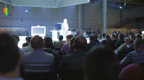 The editorial crowd at the exhibition - presentation, HD 1080p, with sound Stock Footage 39529924