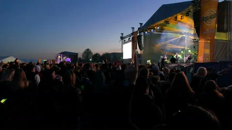 Editorial - Crowd of People Watching Performance Stock Footage 63110663