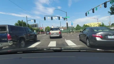 Editorial of Dash camera in car driving in Portland Oregon February 2, 2024 Видео 264682837