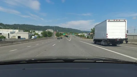 Editorial of Dash camera in car driving in Portland Oregon February 2, 2024 Видео 264683101