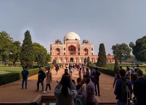 Editorial dated:11th february 2020 Location: Delhi India, Humayun's Tomb. Tou Stock Photos