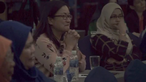 Editorial : Delegates attend the opening meeting. Stock Footage 104016879