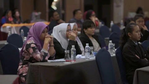 Editorial : Delegates attend the opening meeting. Stock Footage 104016985
