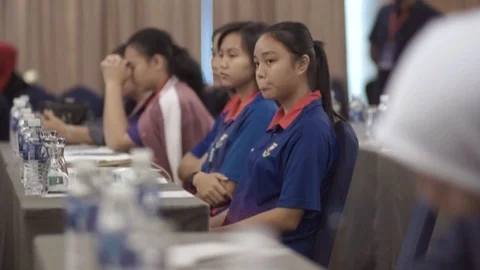 Editorial : Delegates attend the opening meeting. Stock Footage 104016997