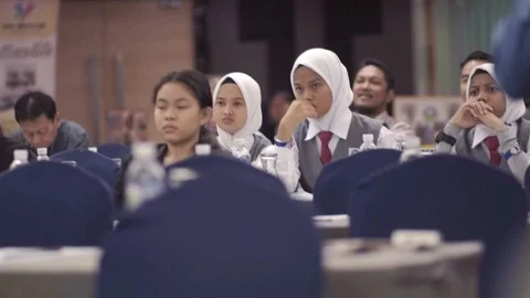 Editorial : Delegates attend the opening meeting. Stock Footage 104017037
