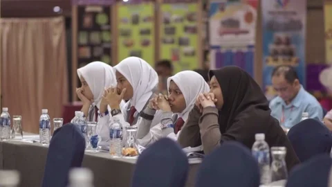 Editorial : Delegates attend the opening meeting. Stock Footage 104017086