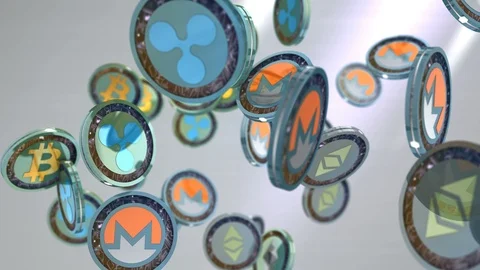 Editorial, Digital currency animation.	 Stock Footage 86495983