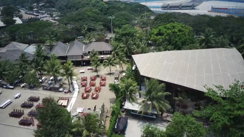 Editorial Drone Shot of Ancol Waterfront Recreation Area in North Jakarta Stock Footage 341829327