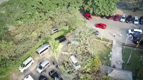 Editorial Drone Shot of Ancol Waterfront Recreation Area in North Jakarta Stock Footage 341829435