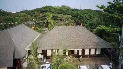 Editorial Drone Shot of Ancol Waterfront Recreation Area in North Jakarta Stock Footage 341829504