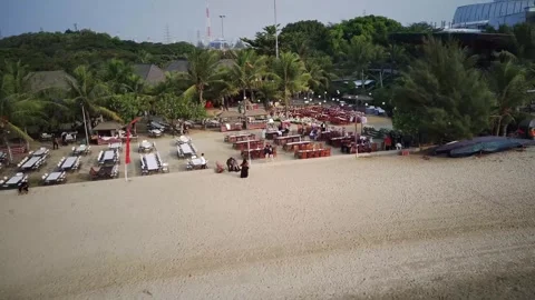 Editorial Drone Shot of Ancol Waterfront Recreation Area in North Jakarta Stock Footage 341829759