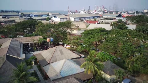 Editorial Drone Shot of Ancol Waterfront Recreation Area in North Jakarta Stock Footage 341829806