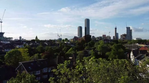 Editorial: Drone Taking Off From Back Gardens In A London Suburb. 16th May, 2024 Video stock 275321634