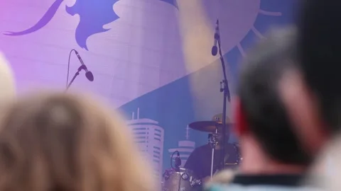 Editorial. Drummer plays on main stage at the Concord Pacific festival. Stock Footage 311752610