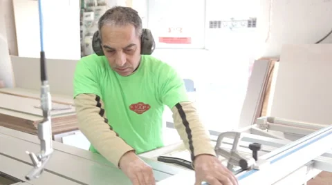 Editorial of employee work at the carpentry Stock Footage 60401567