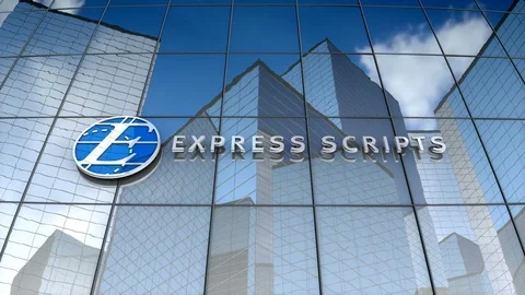 Editorial, Express Scripts Holding Company logo on glass building.	 Vídeos de archivo 85386516