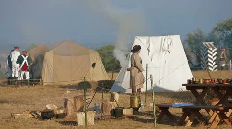 Editorial - Field kitchen in a camp Stock Footage 20475662