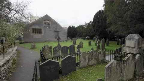 Editorial footage of the Cumbrian Village of Grasmere in the English Lake D.. 库存影片 237362653