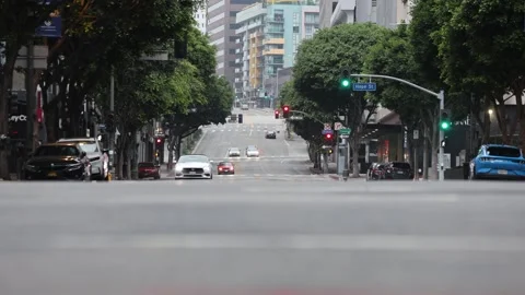 Editorial Footage - Empty Downtown LA Street, Sep 14 2025 Stock Footage 317056672