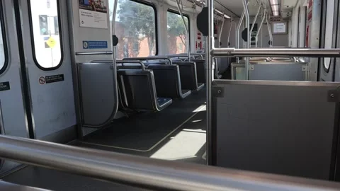Editorial Footage - Empty Light Rail Train Los Angeles Aug 14 2025 Stock Footage 314622592
