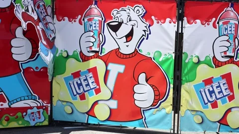 Editorial Footage - ICEE Bear Wall At Fair: May 21, 2026 Stock Footage 335667073