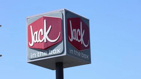 Editorial Footage - Jack In The Box Cube Sign: Sep 16, 2025 Vidéo 319448845