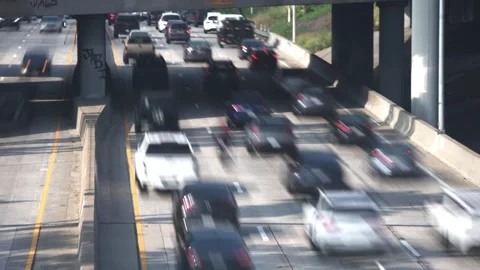 Editorial Footage - Lanes Of Freeway Traffic Timelapse: Apr 8, 2026 Stock Footage 332379751